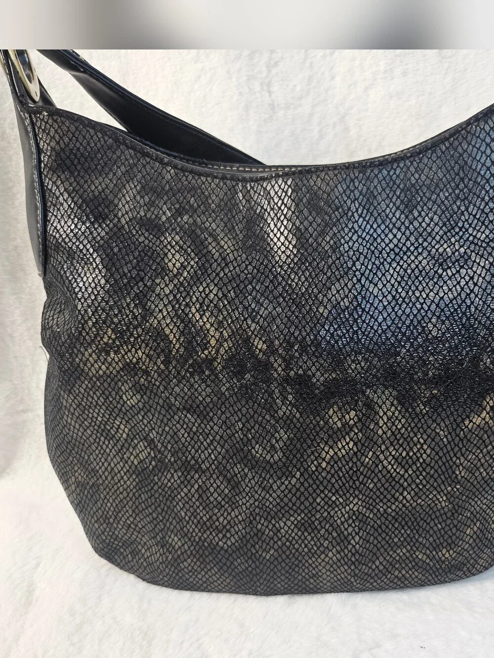 Y2K Style Python Embossed Hobo Bag